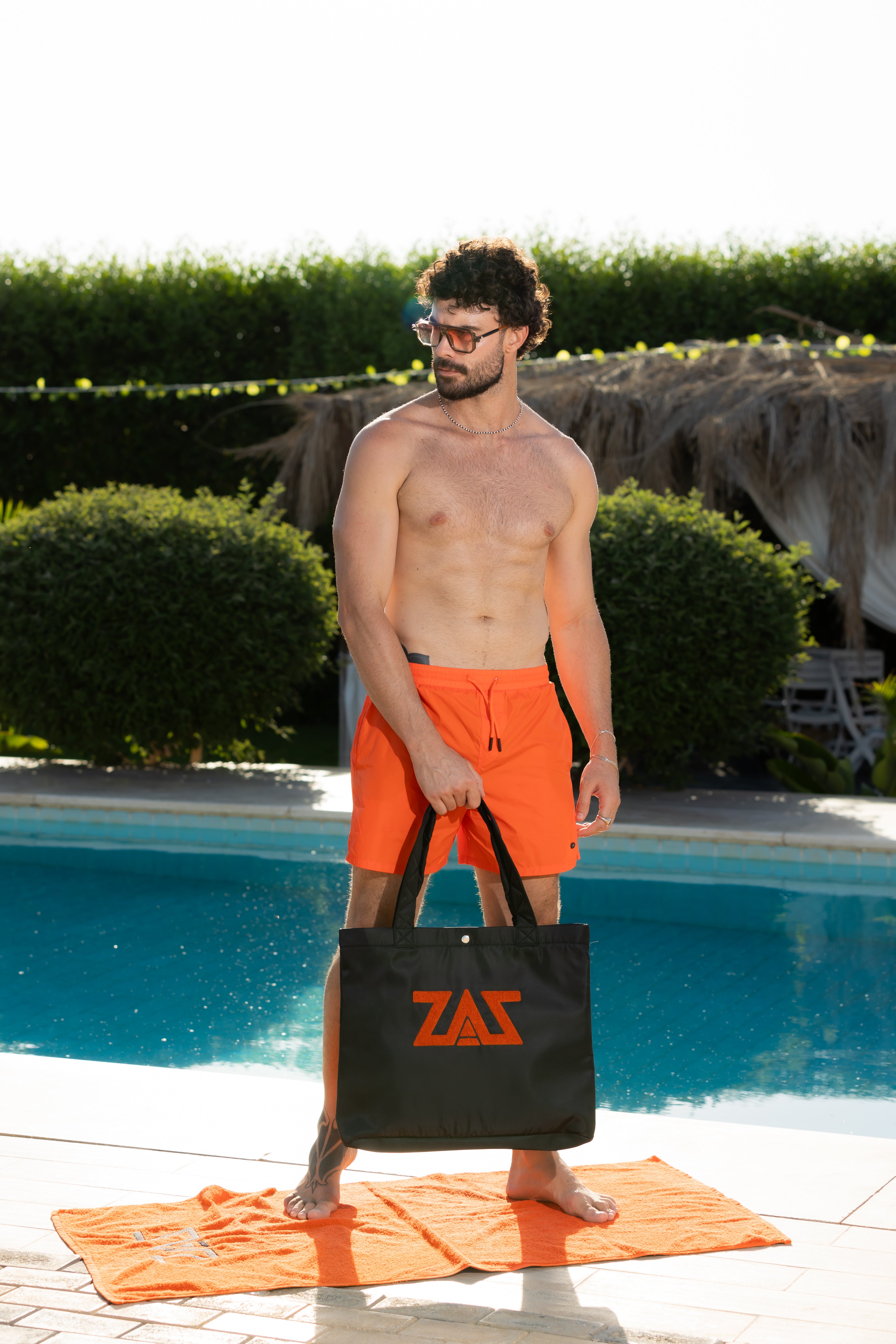 Summer beach bag-Tangerine Orange