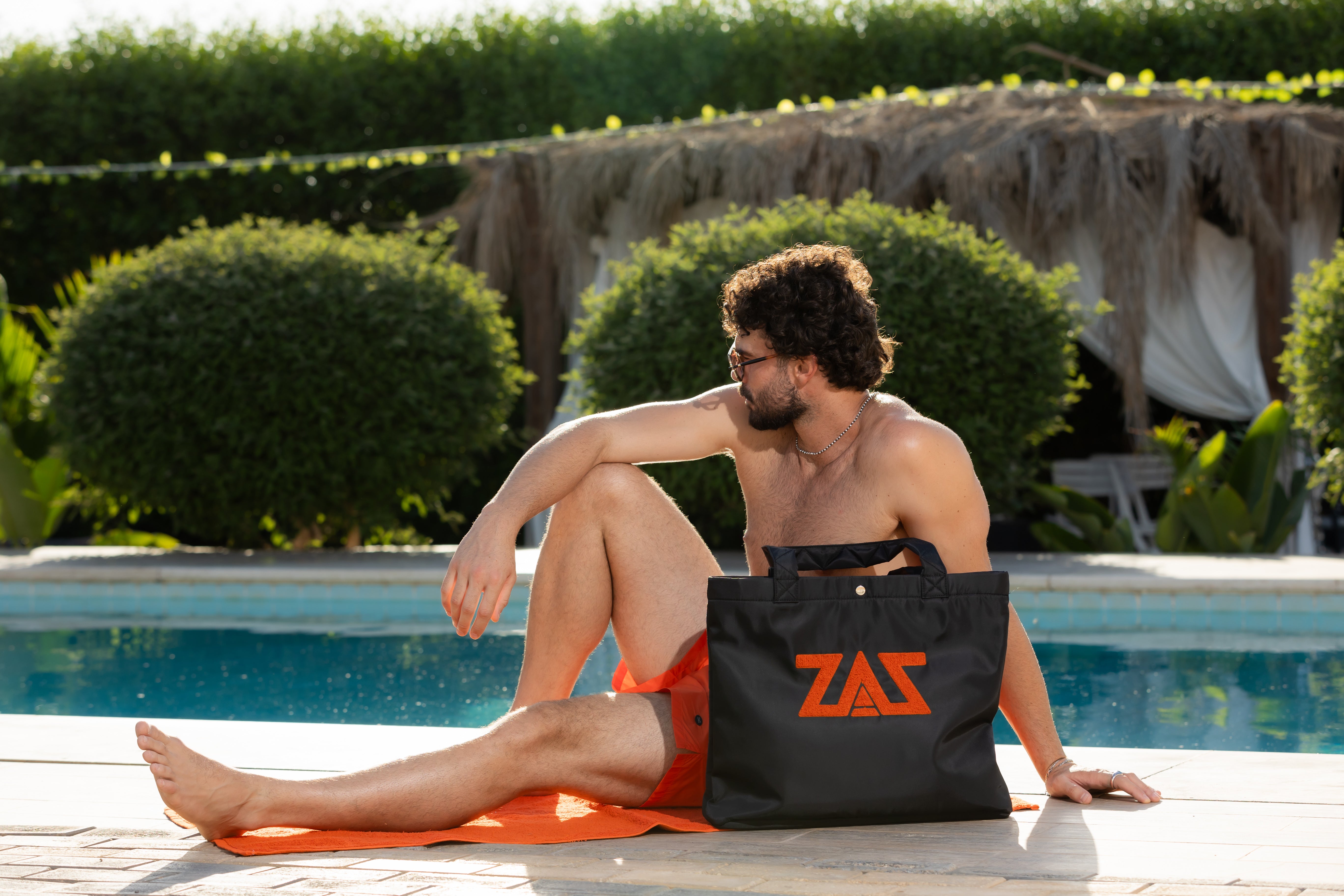 Summer beach bag-Tangerine Orange