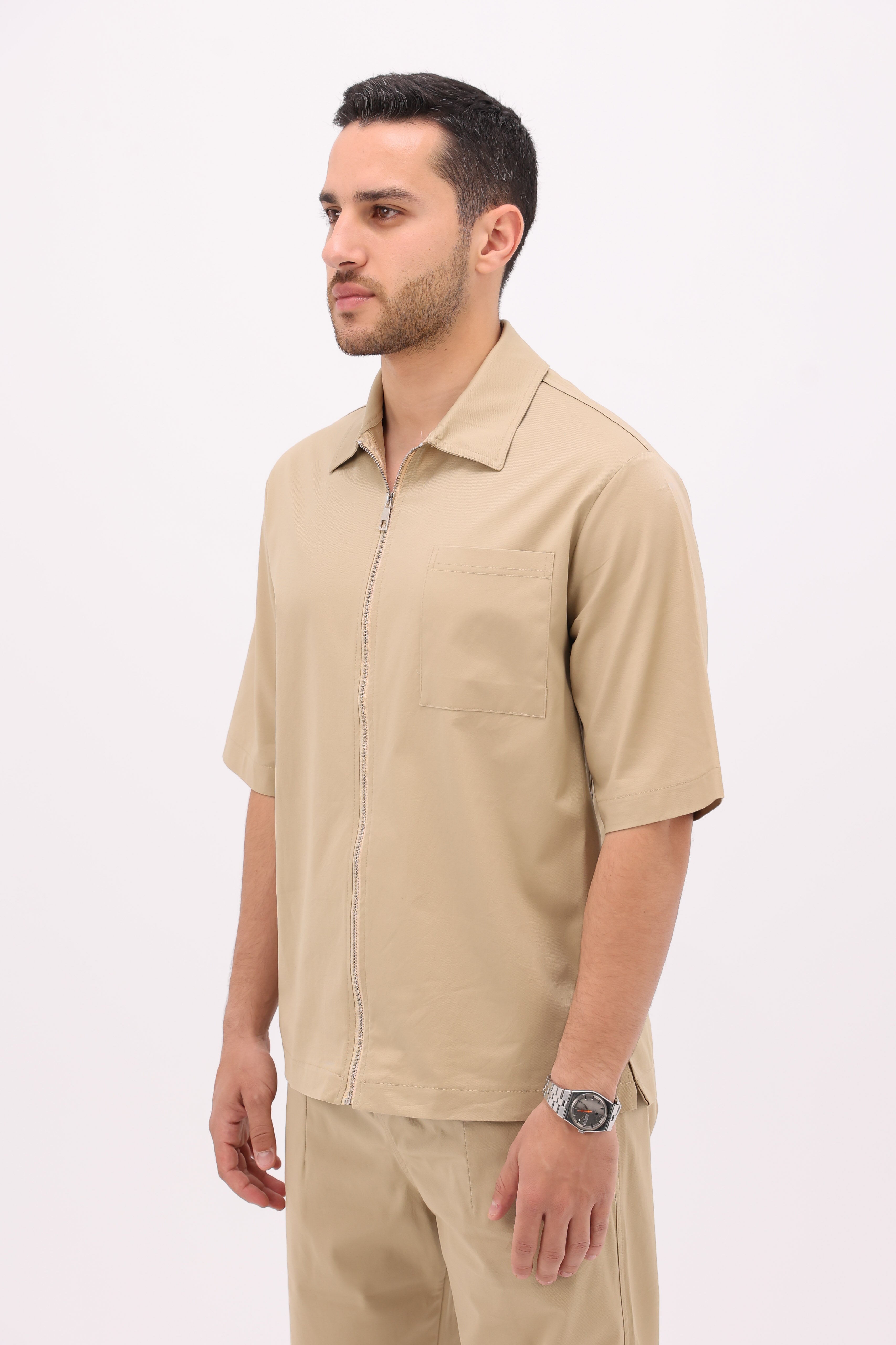 Black Gabardine Shirt | Men's Casual Wear