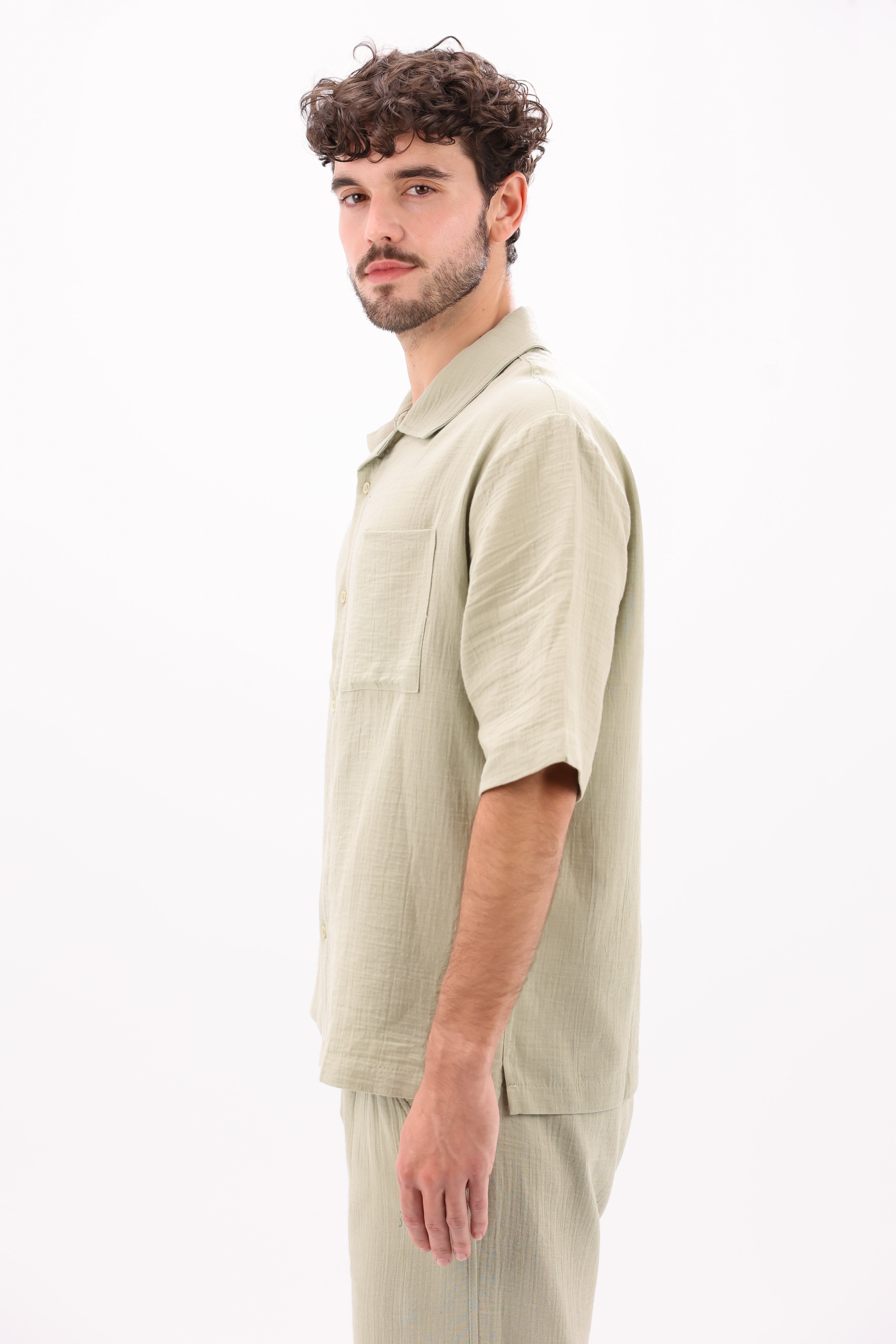 Mint Green Linen Shirt