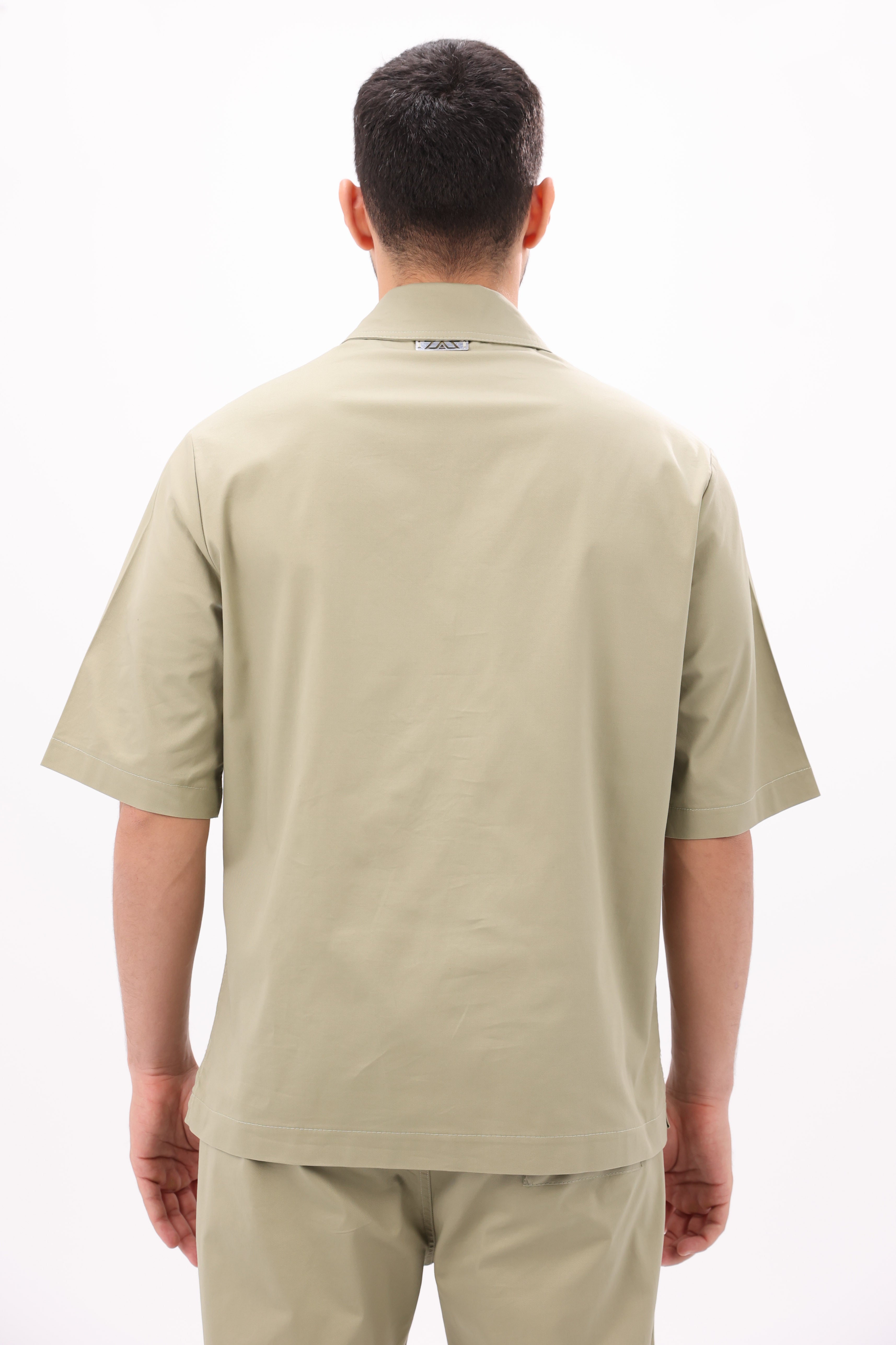 Mint Green Gabardine Shirt - Back View