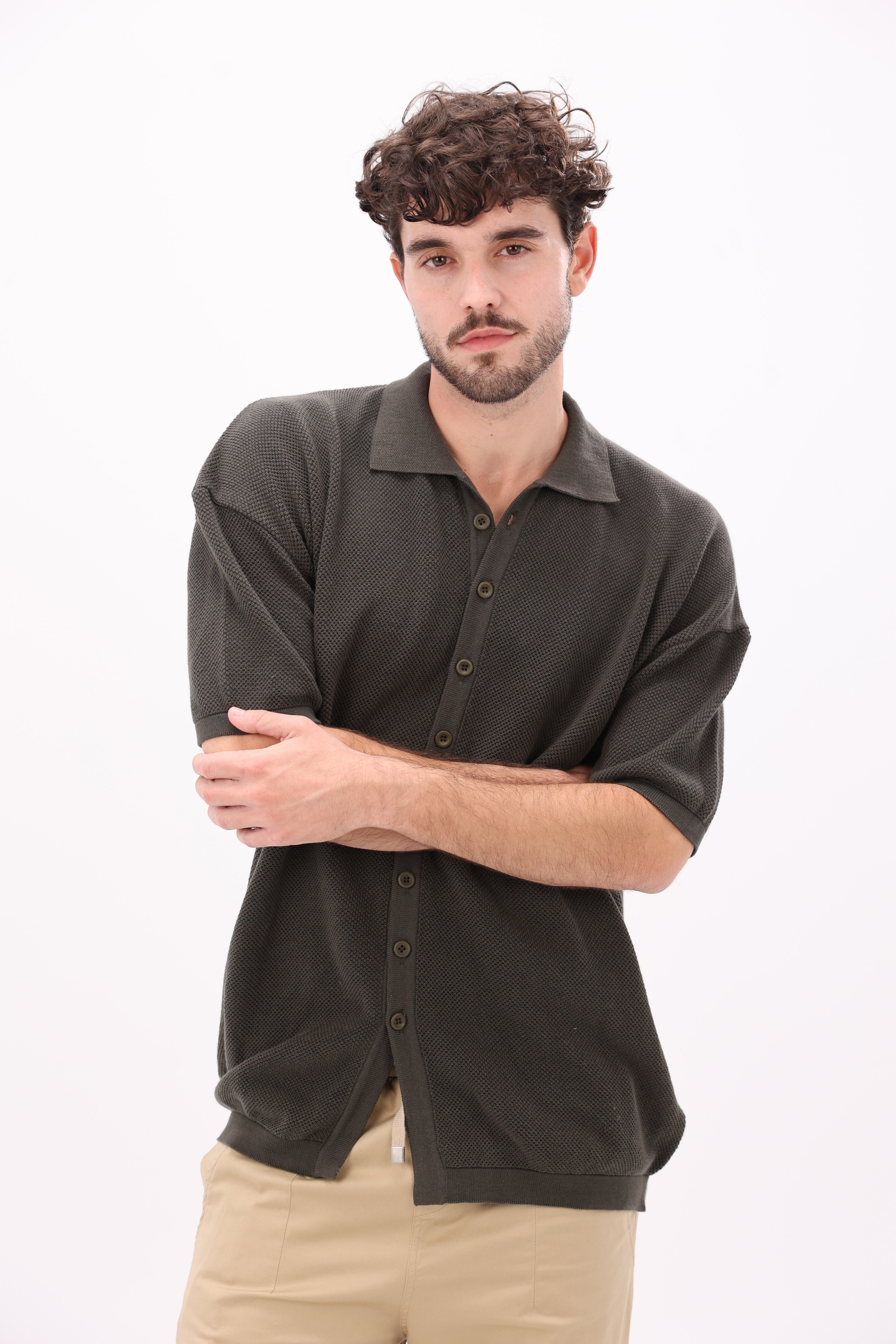 Black Knitted Shirt