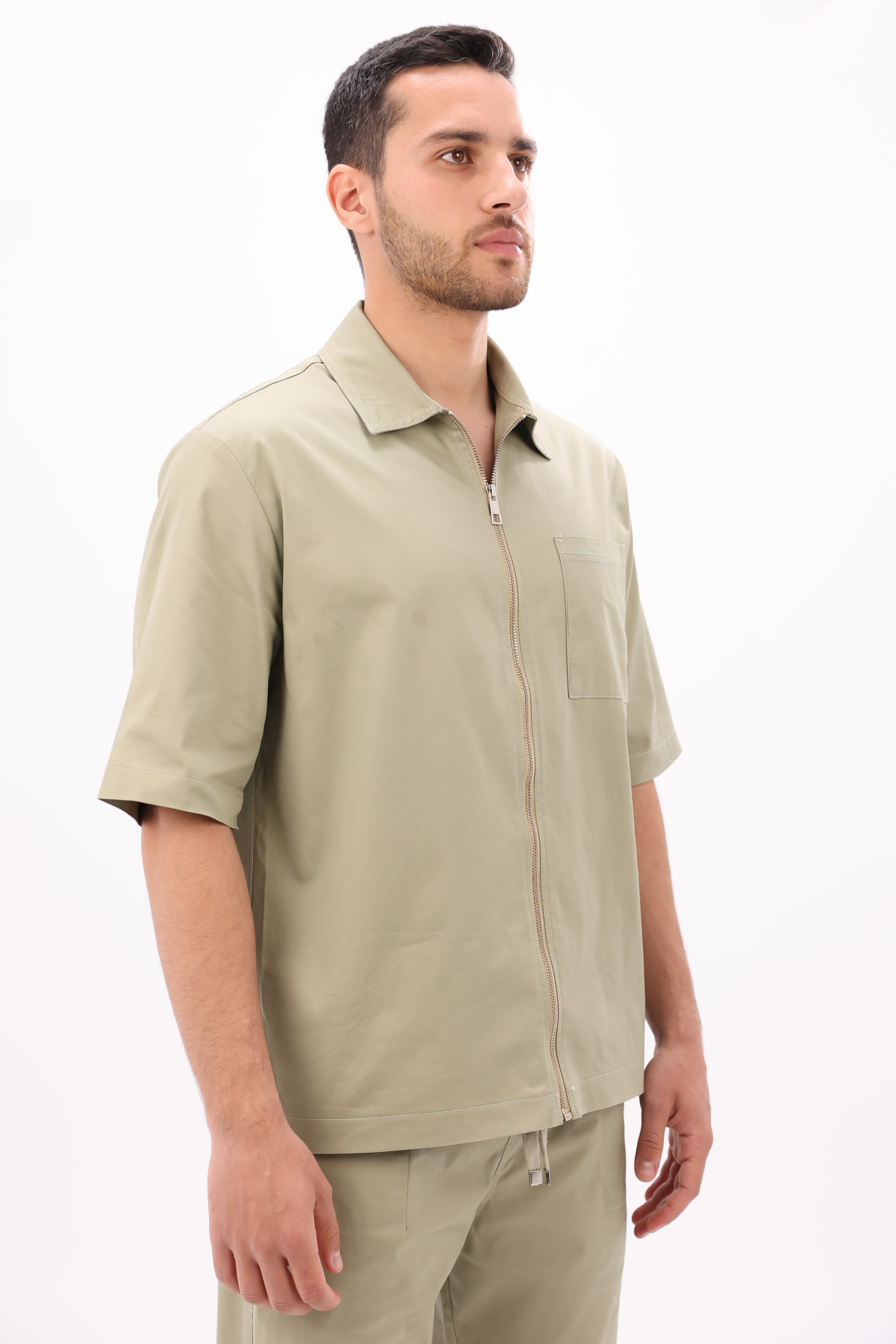 Mint Green Gabardine Shirt | Men's Casual Wear