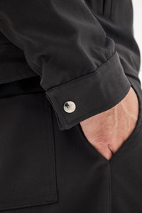 Black Gabardine Stylish Set – Coordinated Shirt & Pants