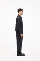 Black Gabardine Stylish Set – Coordinated Shirt & Pants