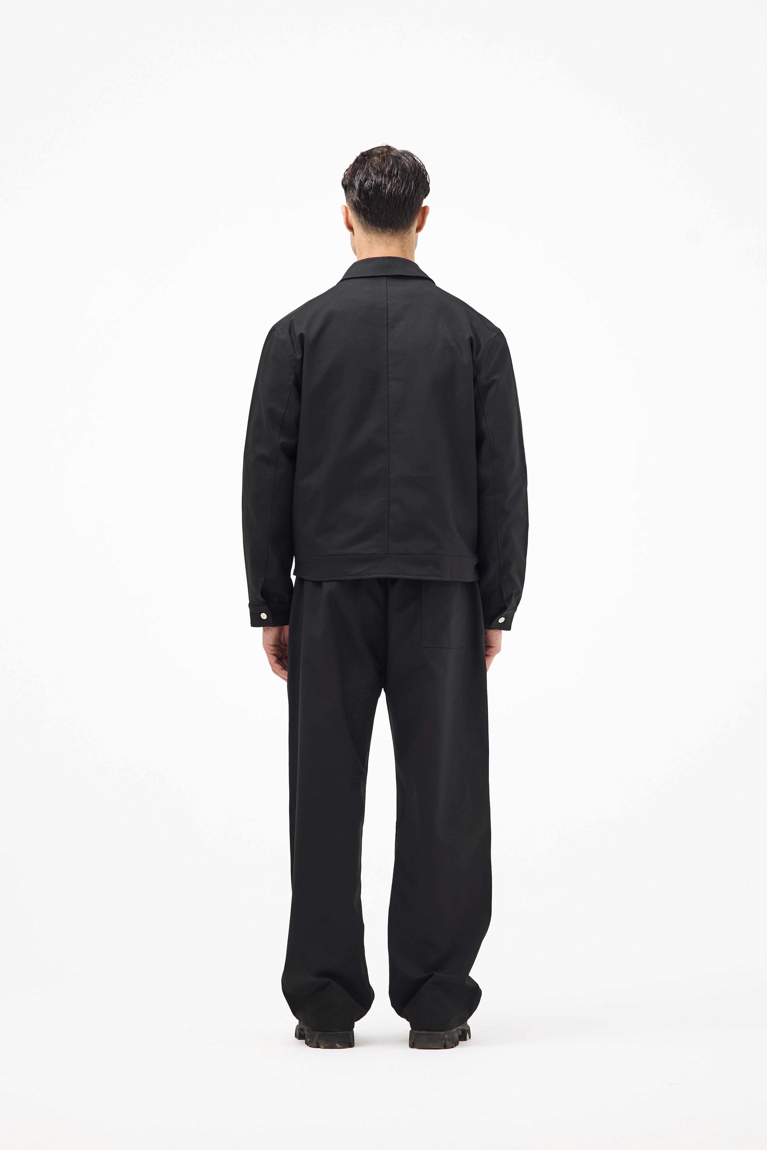 Black Gabardine Stylish Set – Coordinated Shirt & Pants