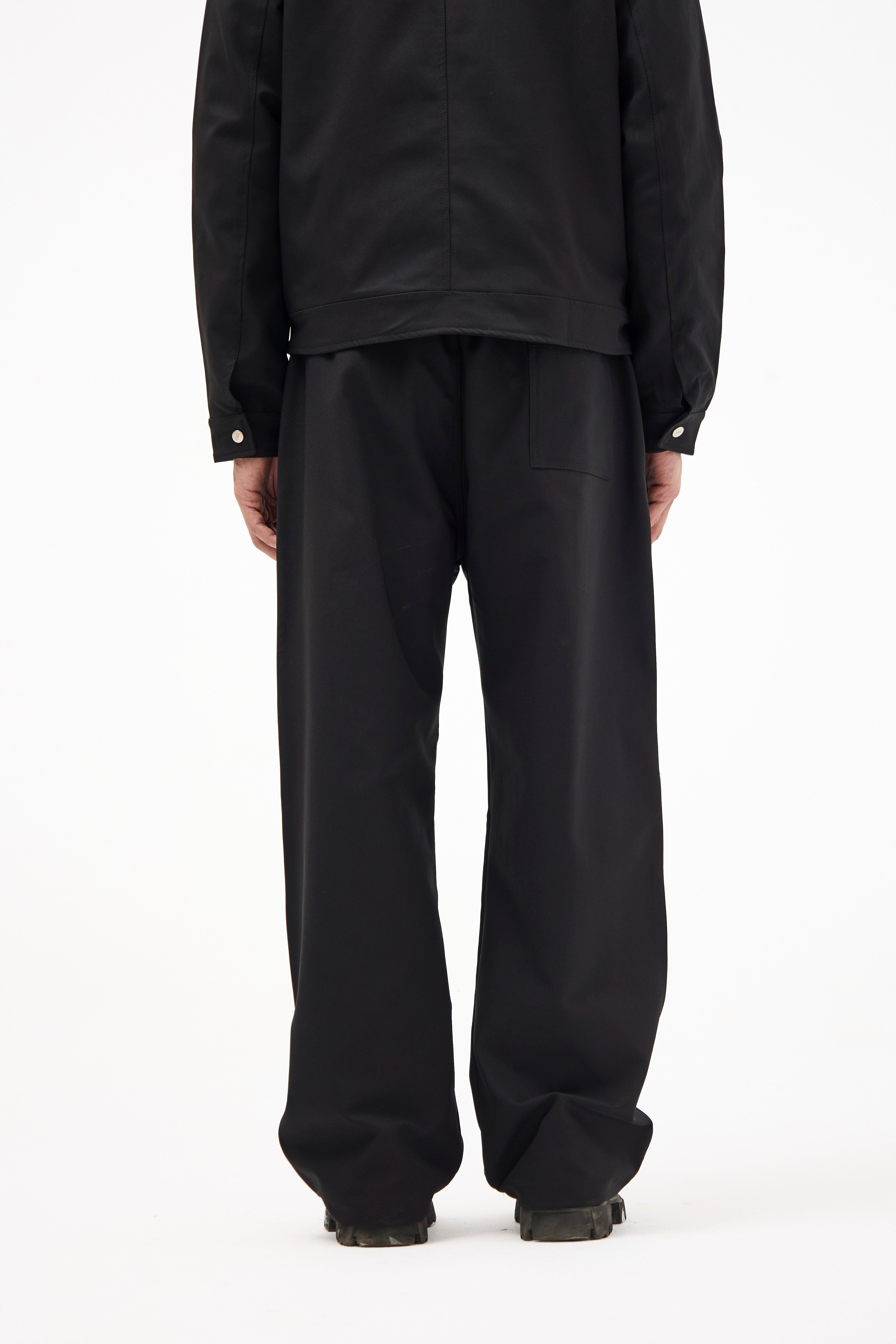 Black Wide Leg Gabardine Pants – Smart & Comfortable Trousers