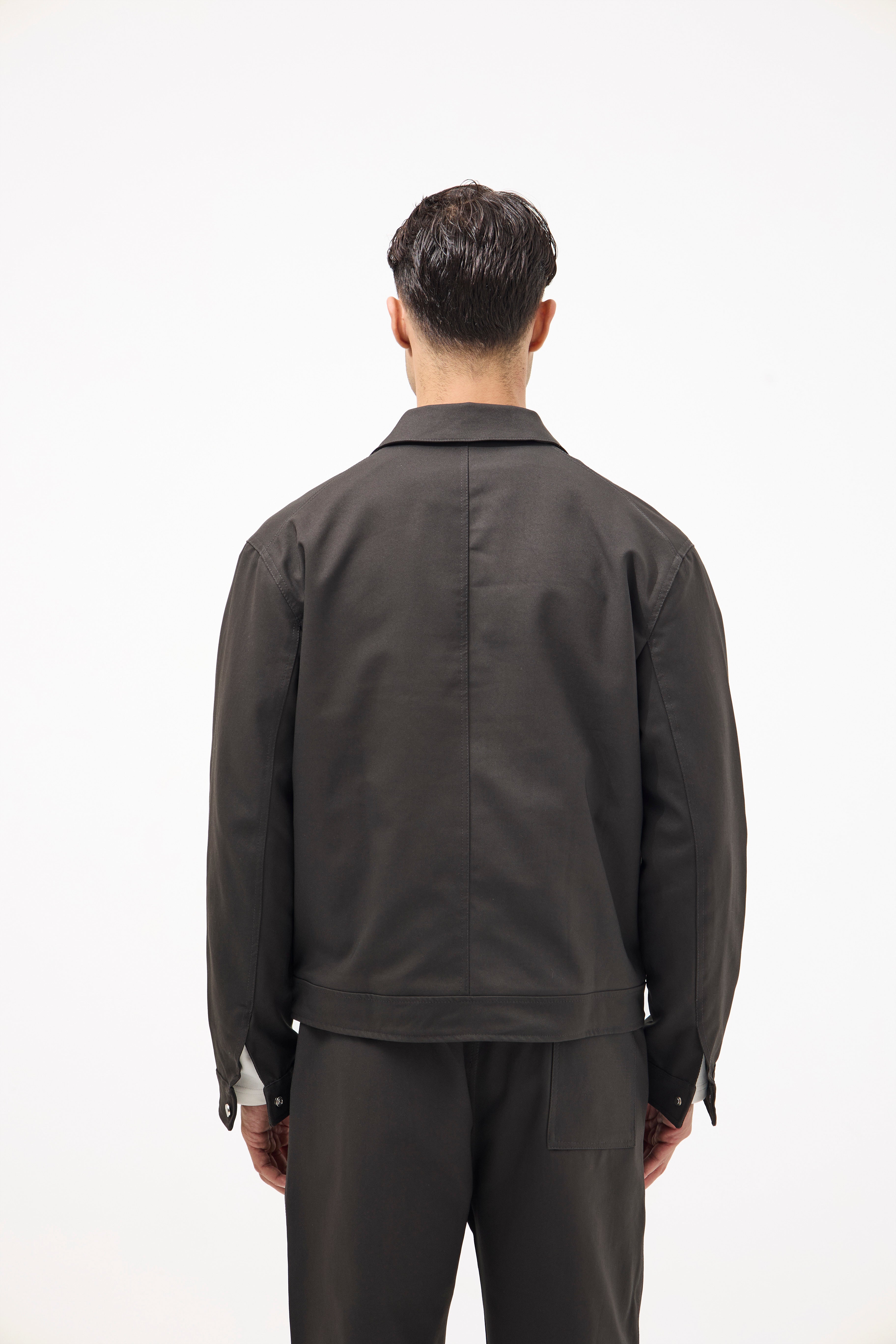 Grey Box Fit Gabardine Jacket – Modern & Stylish