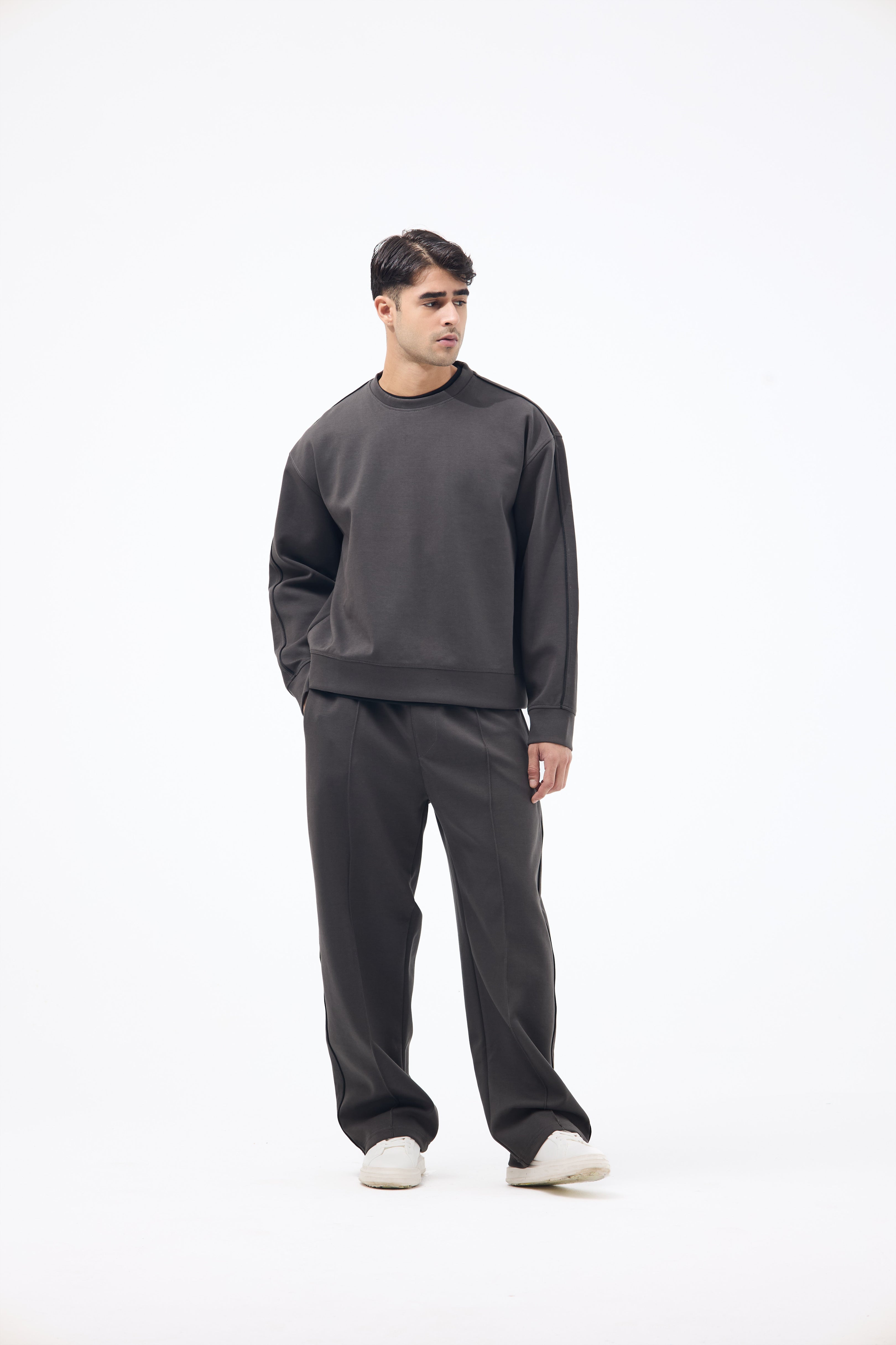 Basic Oversized Casual Set – Grey