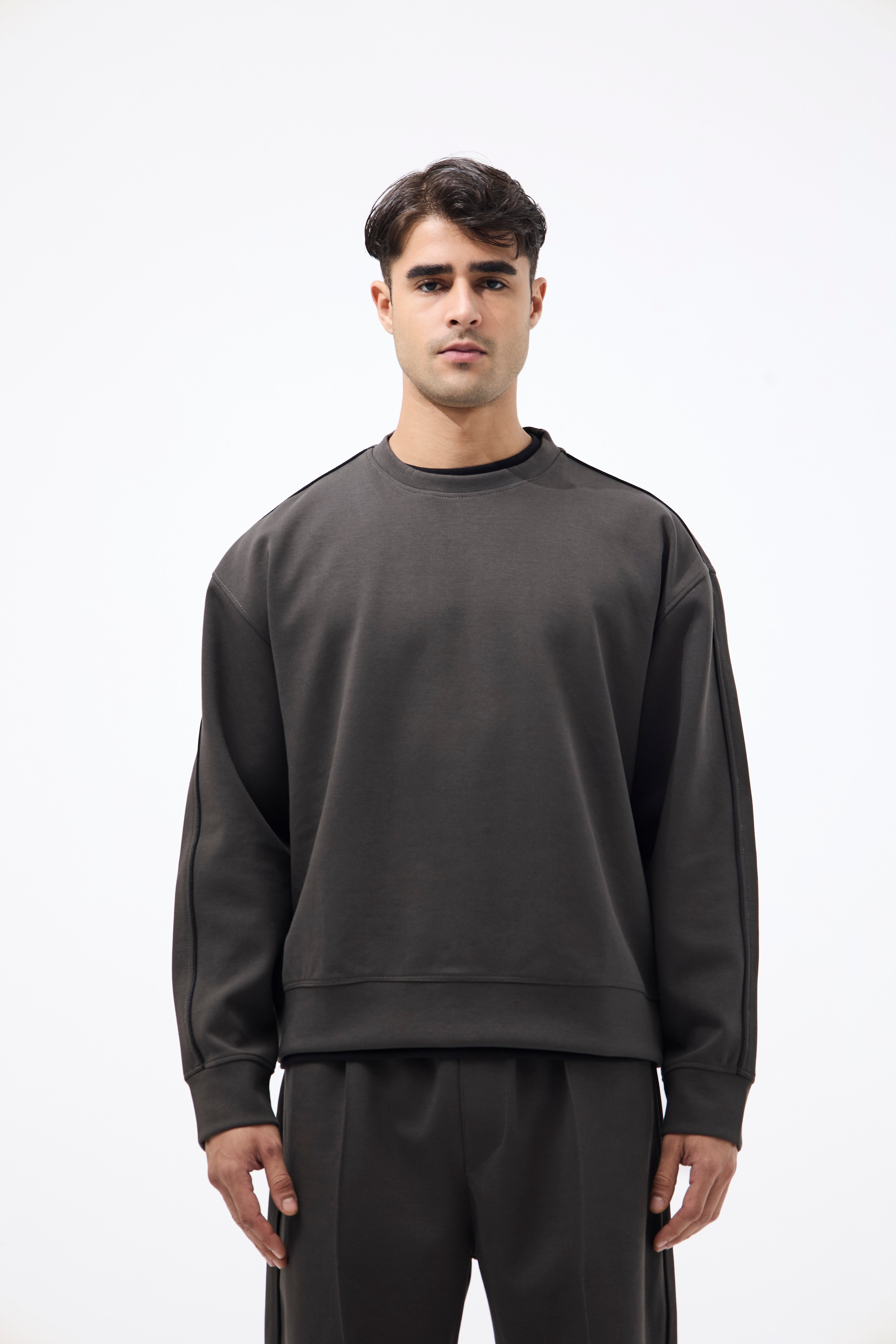 Oversized Cotton Box Fit Sweatshirt – Grey
