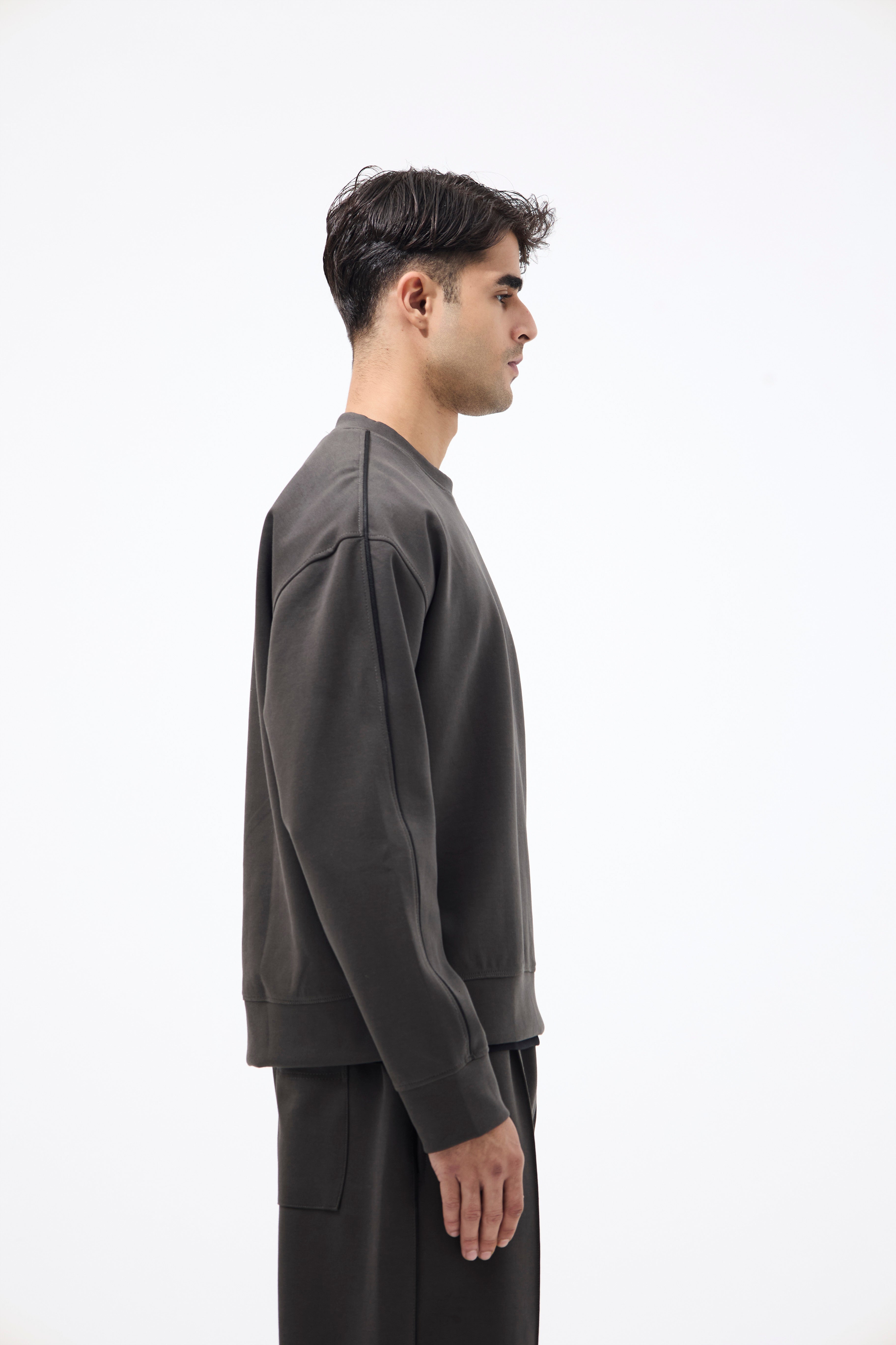 Oversized Cotton Box Fit Sweatshirt – Grey