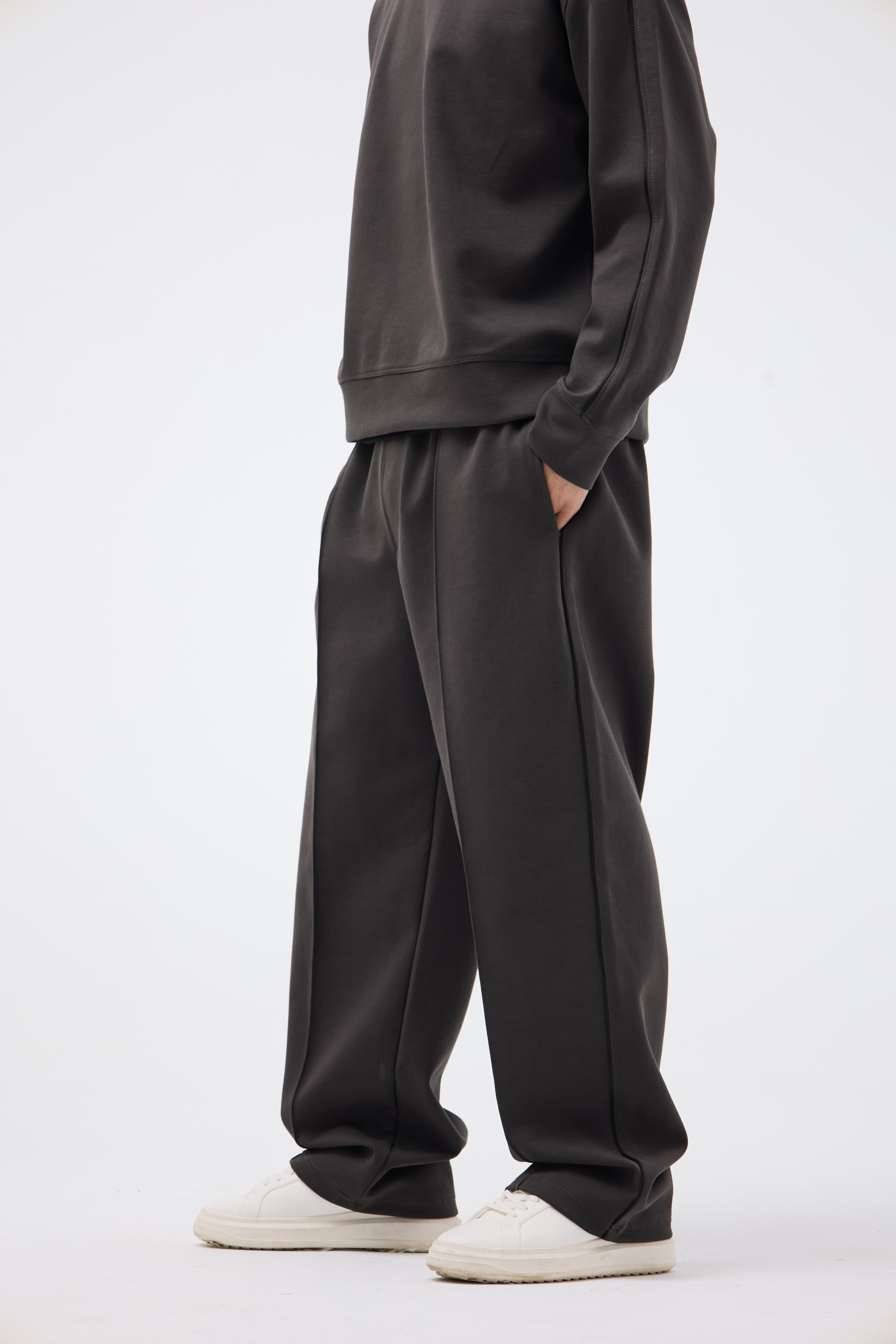 Wide Leg Cotton Pants – Grey