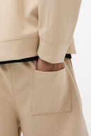 Wide Leg Cotton Pants – Beige