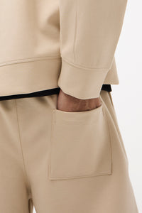 Wide Leg Cotton Pants – Beige