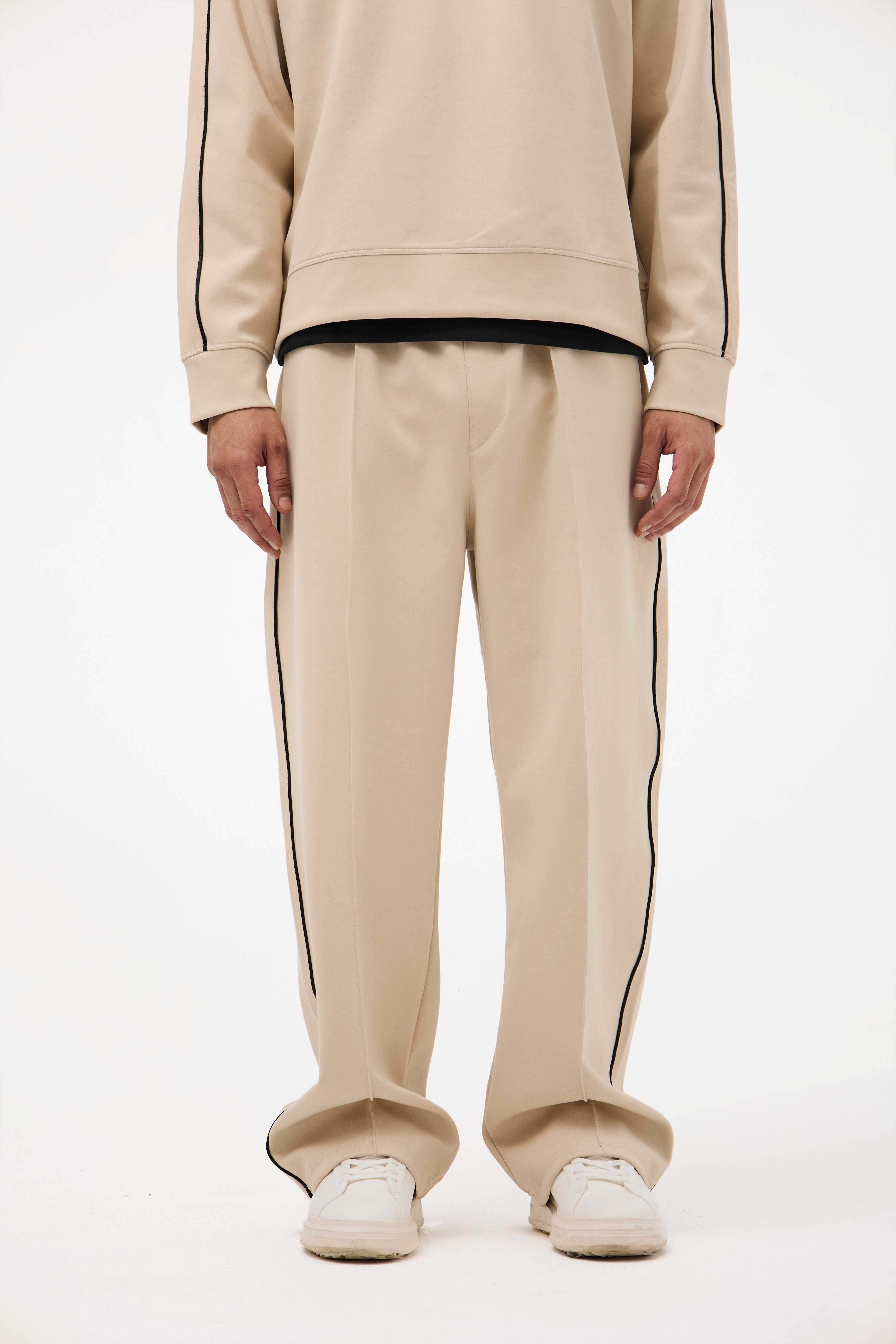 Wide Leg Cotton Pants – Beige