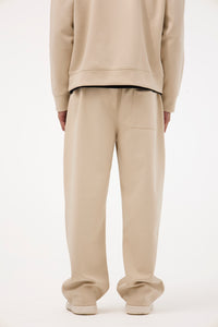 Wide Leg Cotton Pants – Beige