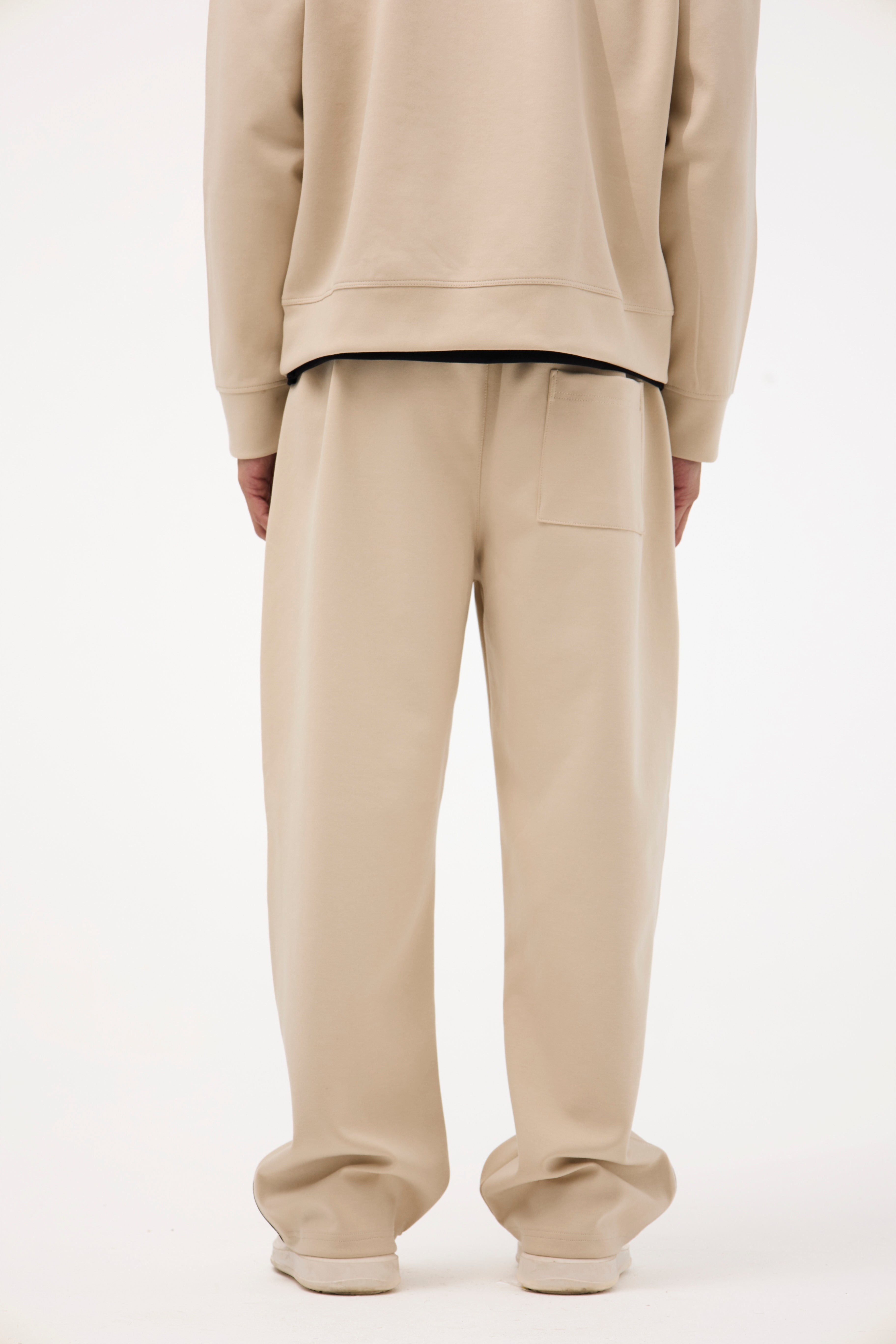 Wide Leg Cotton Pants – Beige