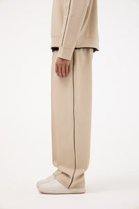 Wide Leg Cotton Pants – Beige