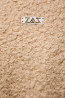 Men’s Buttoned Fur Jacket – Beige