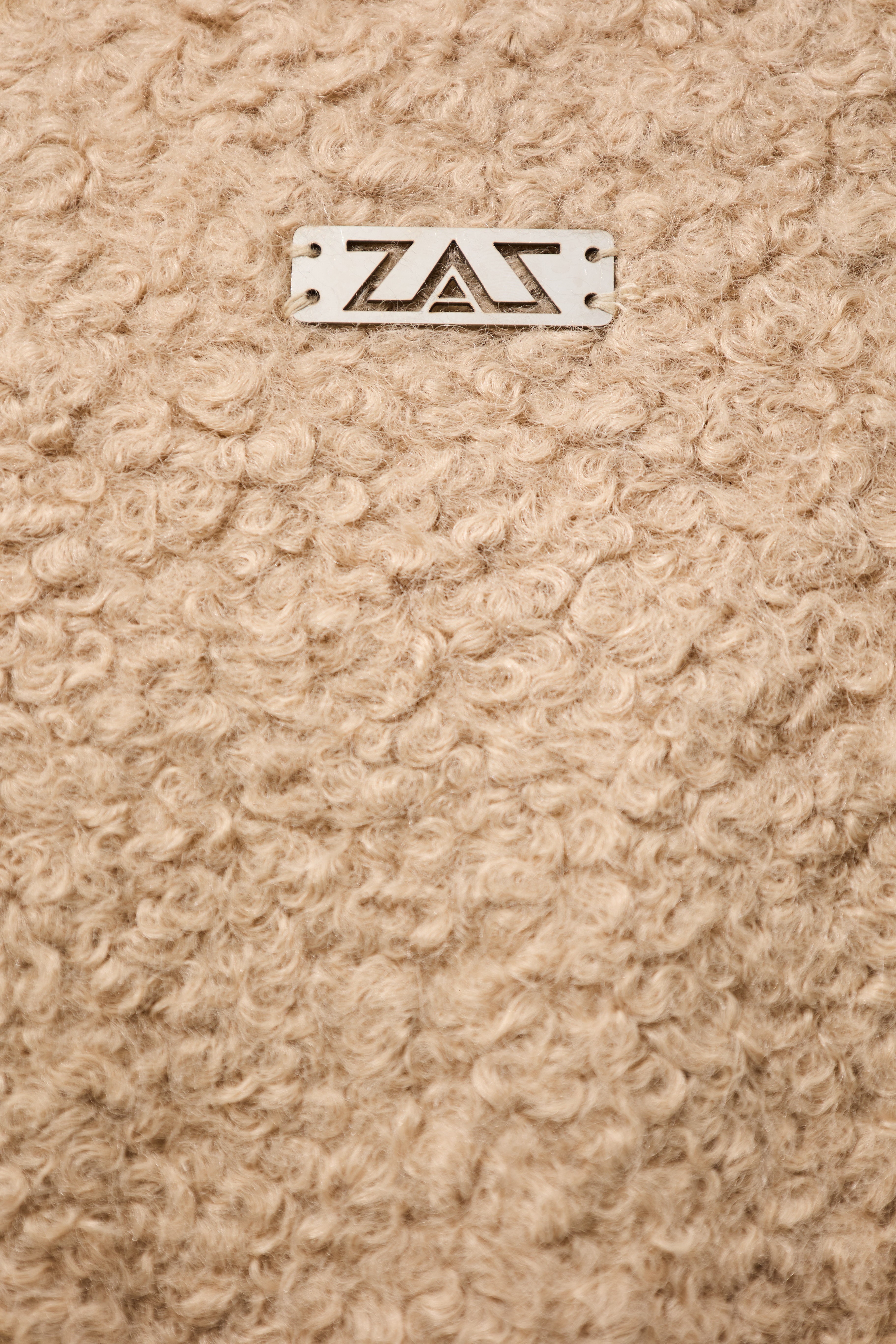 Men’s Buttoned Fur Jacket – Beige