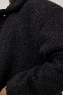 Men’s Buttoned Fur Jacket – Black