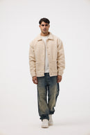 Men’s Buttoned Fur Jacket –   Off-White