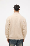 Men’s Buttoned Fur Jacket –   Off-White