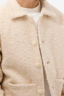 Men’s Buttoned Fur Jacket –   Off-White