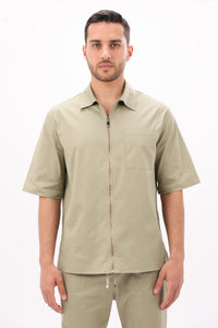 Mint Green Gabardine Shirt - Front View