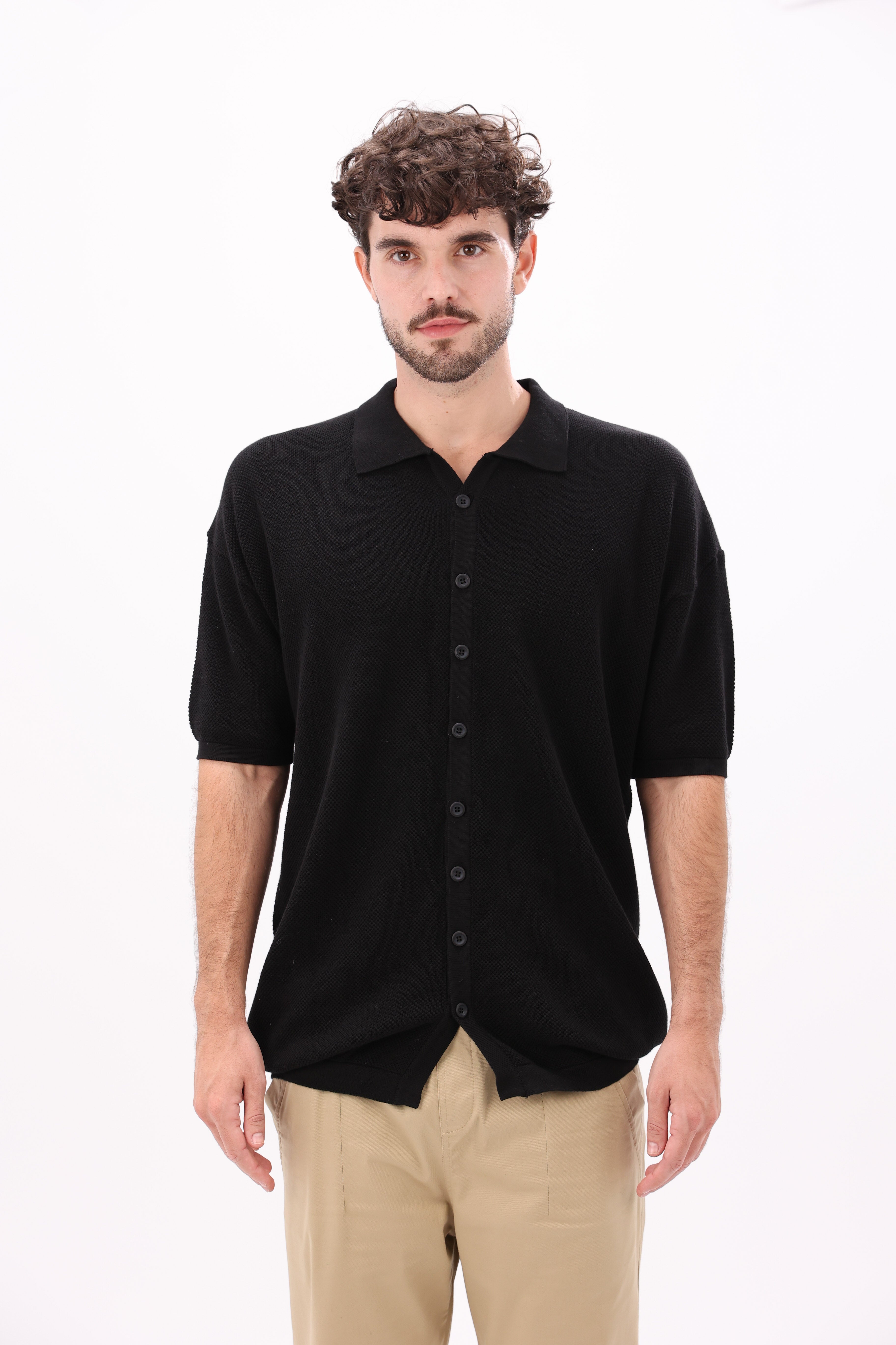 Black Knitted Shirt