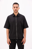 Black Gabardine Shirt | Men's Casual Wear