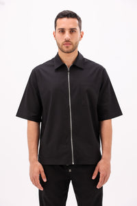 Black Gabardine Shirt | Men's Casual Wear