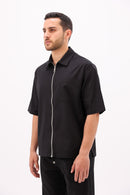 Black Gabardine Shirt | Men's Casual Wear