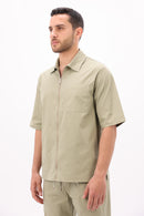 Mint Green Gabardine Shirt | Men's Casual Wear