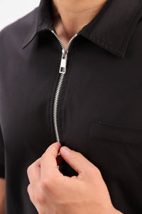Black Gabardine Shirt | Men's Casual Wear