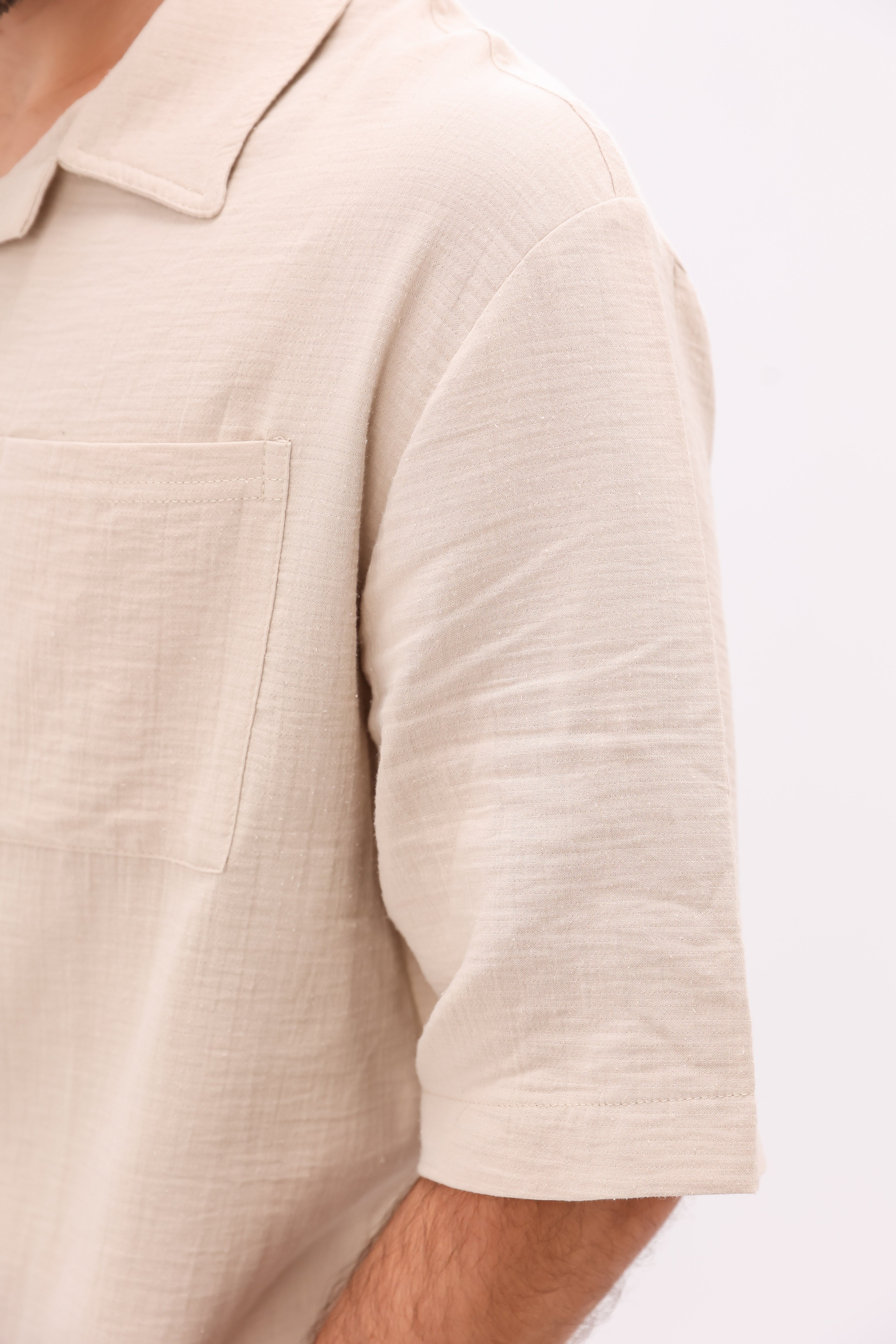 Beige Linen Shirt – Breathable Summer Casual Wear