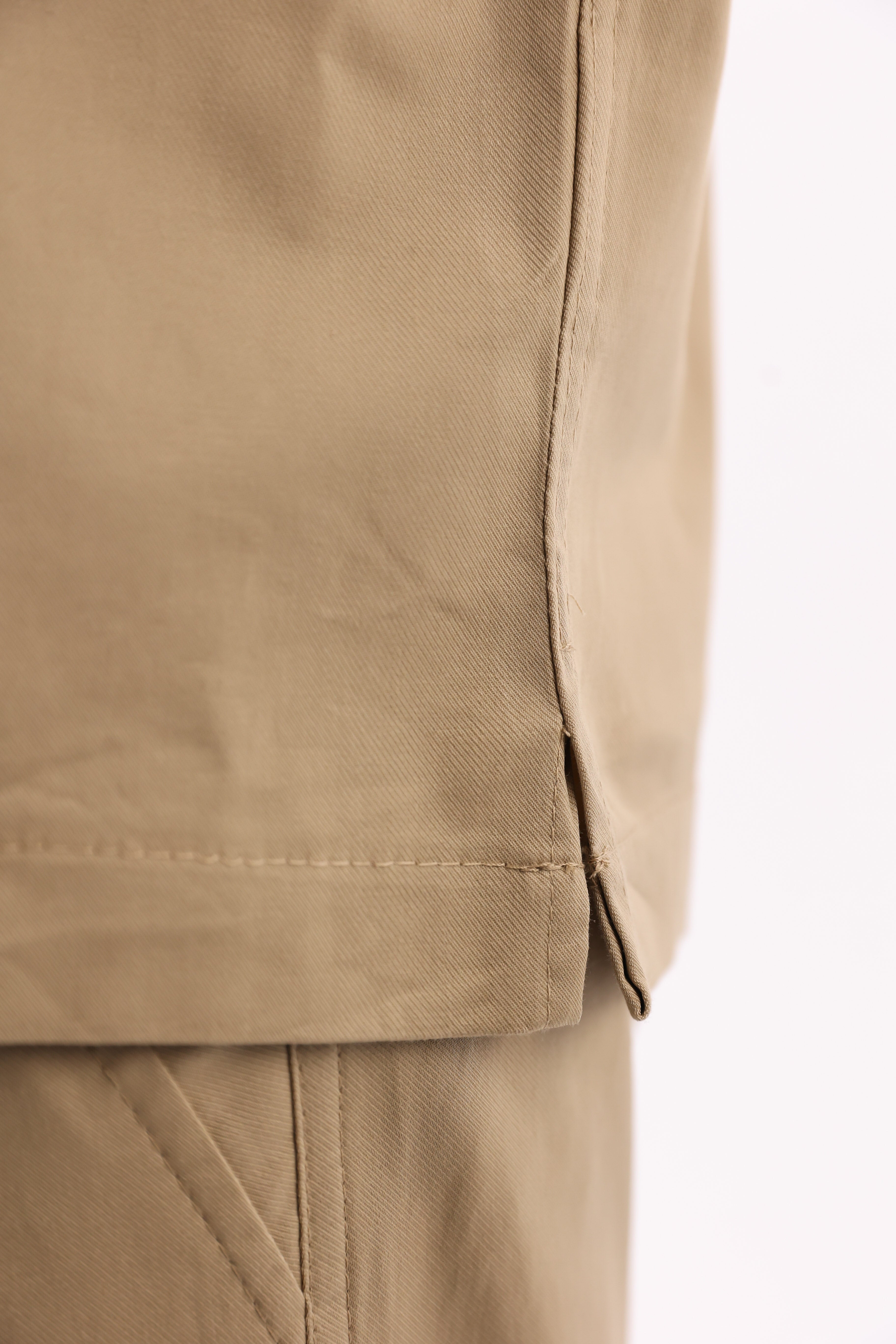 Beige Gabardine Shirt | Men's Casual Wear