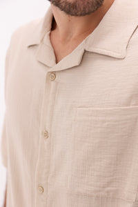 Beige Linen Shirt – Breathable Summer Casual Wear