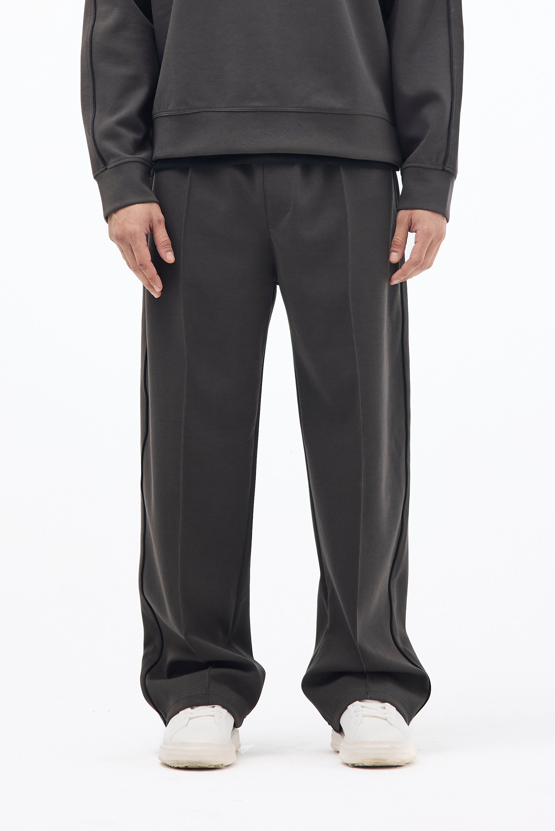 Wide Leg Cotton Pants – Grey